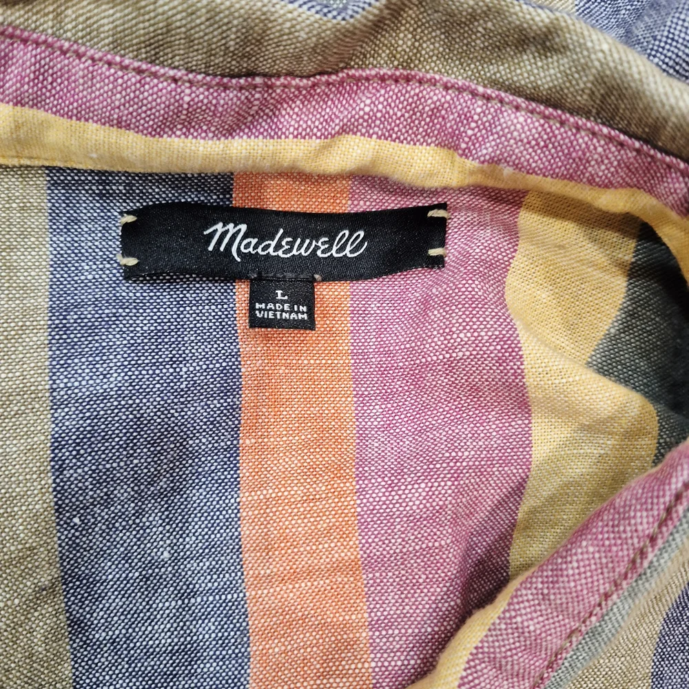 Madewell Shirt Dress Size Large Multicolor Striped Garment - Picture 6 of 7